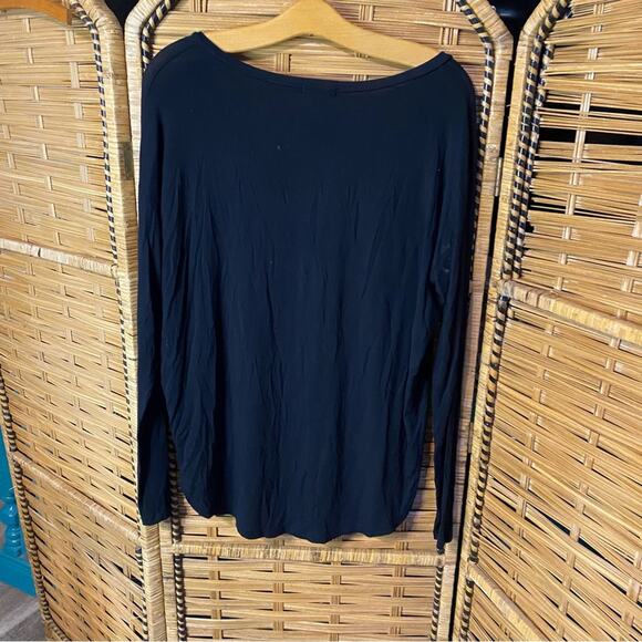 PINK Victoria's Secret Black oversized supersoft Long Sleeve Blouse Modal Medium - Picture 4 of 8